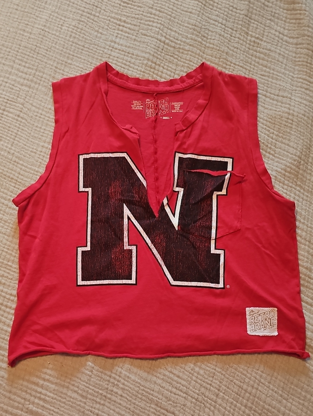 Original Retro Brand Nebraska Huskers Crop Tank